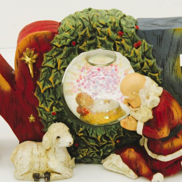 Roman Santa Noel Snow Globe Baby Jesus Nativity Glitter Dome Christmas Decor - Picture 4 of 12